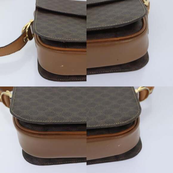 CELINE Macadam Canvas Shoulder Bag Pvc Leather Brown - Picture 10 of 13